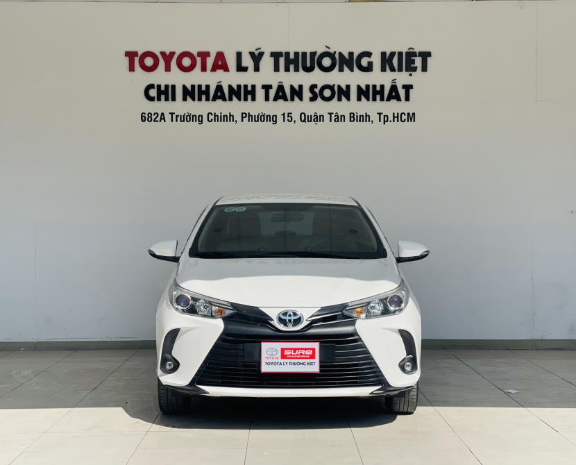 Toyota Tây Ninh, bán xe Vios 1.5E CVT cũ, Số tự động, đời 2022 màu trắng.